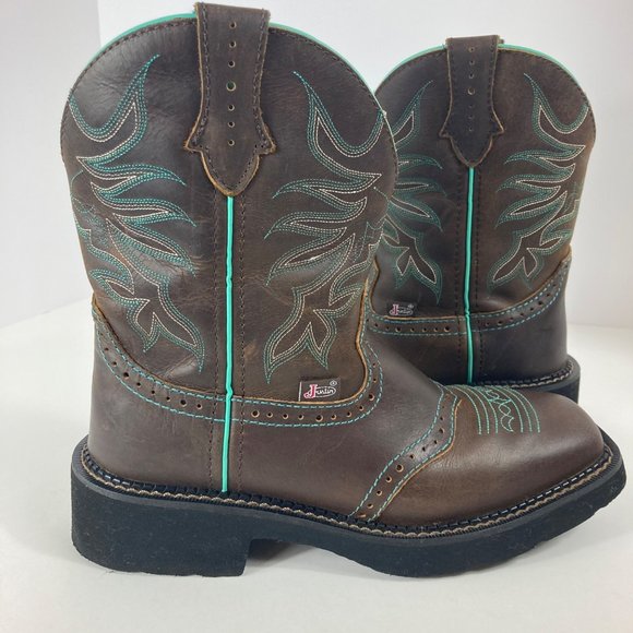 Justin Shoes - Womens Justin Mandra Chocolate Brown Cowboy Boots 7.5